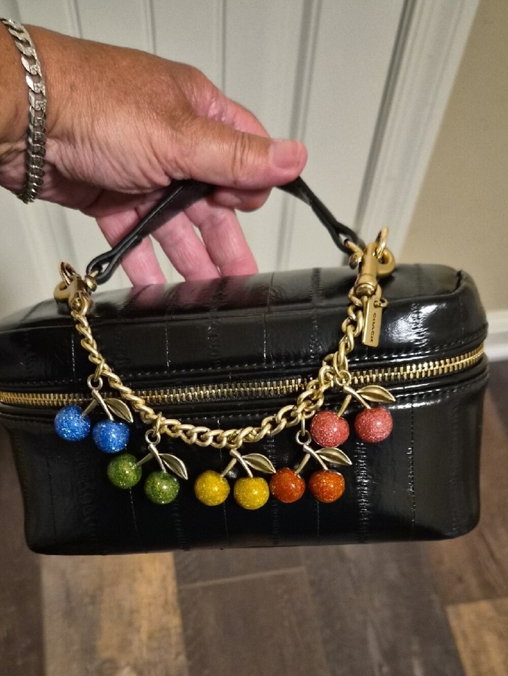Coach Brand New Rainbow Cherry Chain ๐จ *Purchase includes Black Train Case* ๐จ - Picture 2 of 14